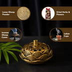 Brass Lotus Dhoop Dani for Home Decor & Pooja