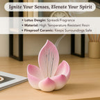 Resin Lotus Incense Stick Holder with Ash Catcher for Home Decor & Pooja