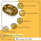 Brass Tortoise Idol with Brass Plate for Vastu & Home Decor