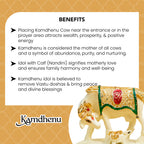 24K Gold Plated Kamdhenu Cow with Calf Idol with Gift Box for Housewarming, Wedding & Gifting