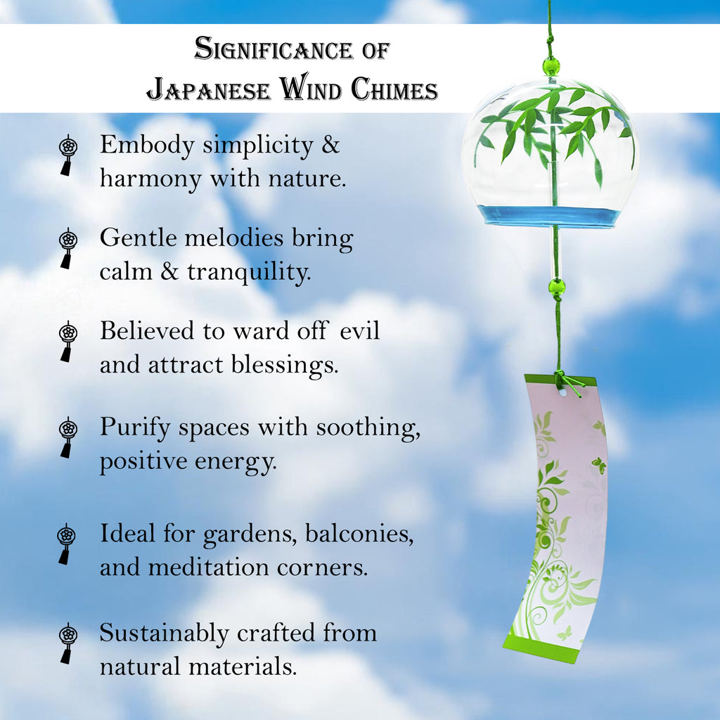 Glass Japanese Wind Chime for Home Decor & Living Room Decoration