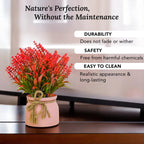 Artificial Wild Grass Flowers with Pot for Home Decor, Office Table & Gifting