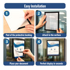 Wall Mounted Magnetic Holder Display Frame Pack of 6 for Office, Home, Store & Classroom