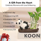 Panda Showpiece with Artificial Plant Pot for Home Decor, Office Desk & Gifting
