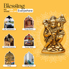 Brass Hanuman Idol for Car Dashboard, Office Desk & Home Decor ( Size - 6cm)