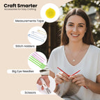 Crochet Beginner Kit with Hooks, Needles & Tools for DIY Craft Learning