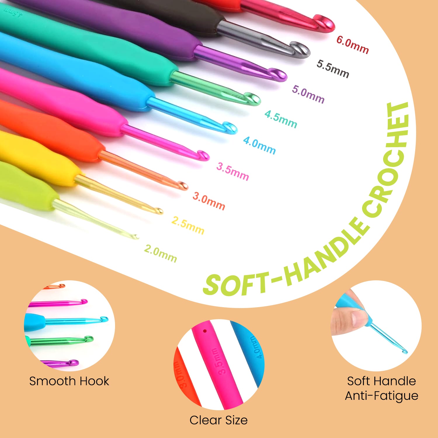 Crochet Kit for Beginners with Yarn, Hooks, Needles & Accessories