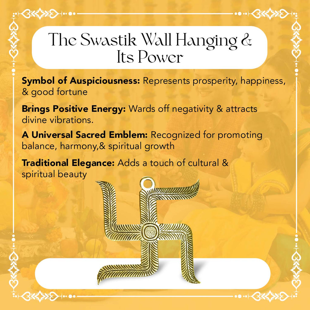 Brass Swastik Wall Hanging Yantra for Home Decor & Gifting