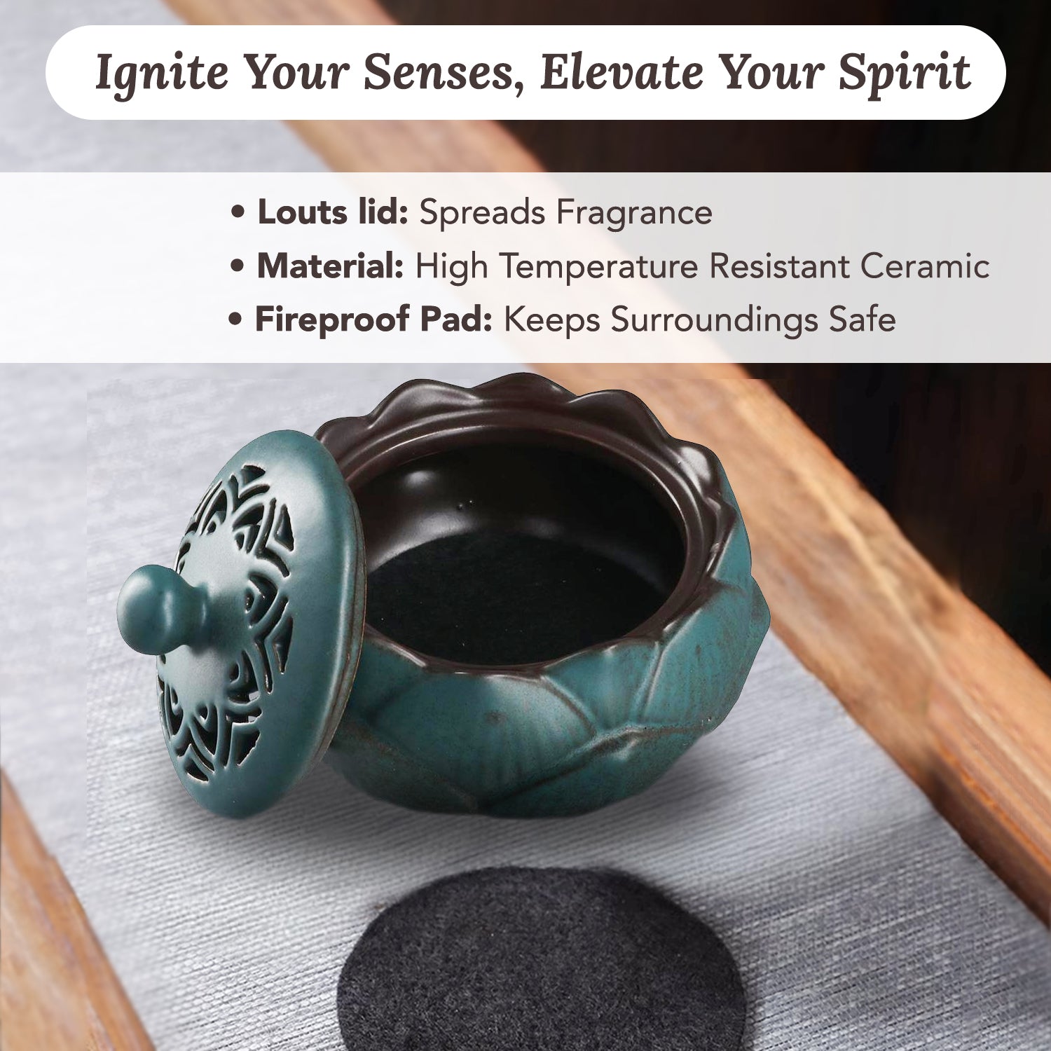 Ceramic Lotus Dhoop Dani for Home Decor & Pooja