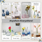Glass Bud Vases Flower Pots Set of 5 for Home Decor