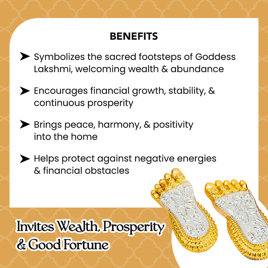 999 Silver Plated Lakshmi Charan Paduka with Gift Box for Housewarming , Wedding, Vastu & Gifting