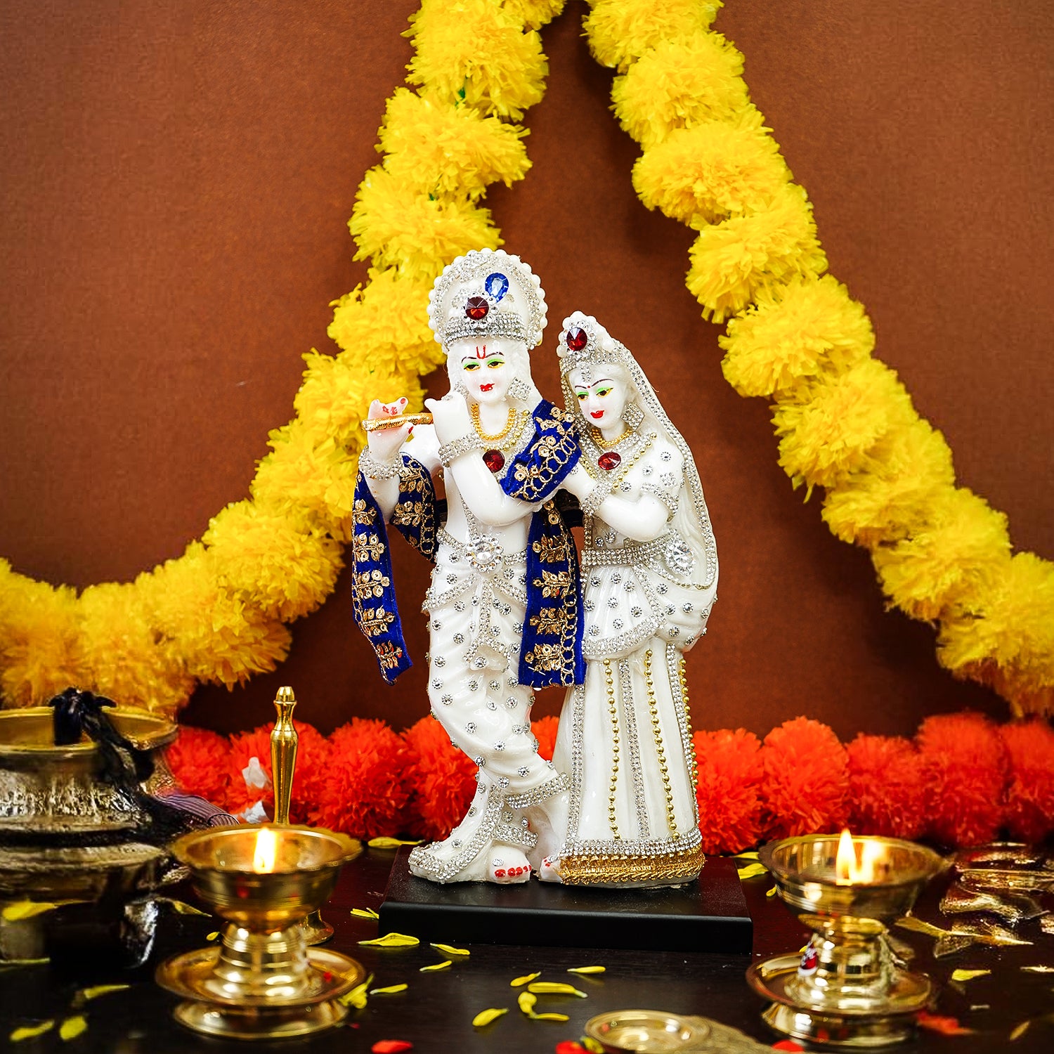 Radha Krishna idol for Home Decor (Size- 8 Inch)