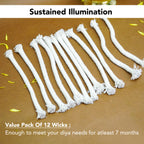 Cotton Wicks(15 cm) for Akhand Diya & Daily Puja(Pack of 12)