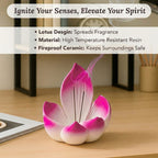Lotus Incense Stick Holder with Ash Catcher for Home Decor & Pooja