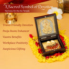 Ganesha 24K Gold Plated Photo Frame Pocket Temple for Home & Spiritual Gifting