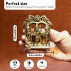 Brass Ram Darbar Murti Idol with Velvet Gift Box for Housewarming, Wedding & Gifting