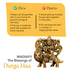 Brass Durga Maa Idol for Home Decor, Office Desk & Car Dashboard