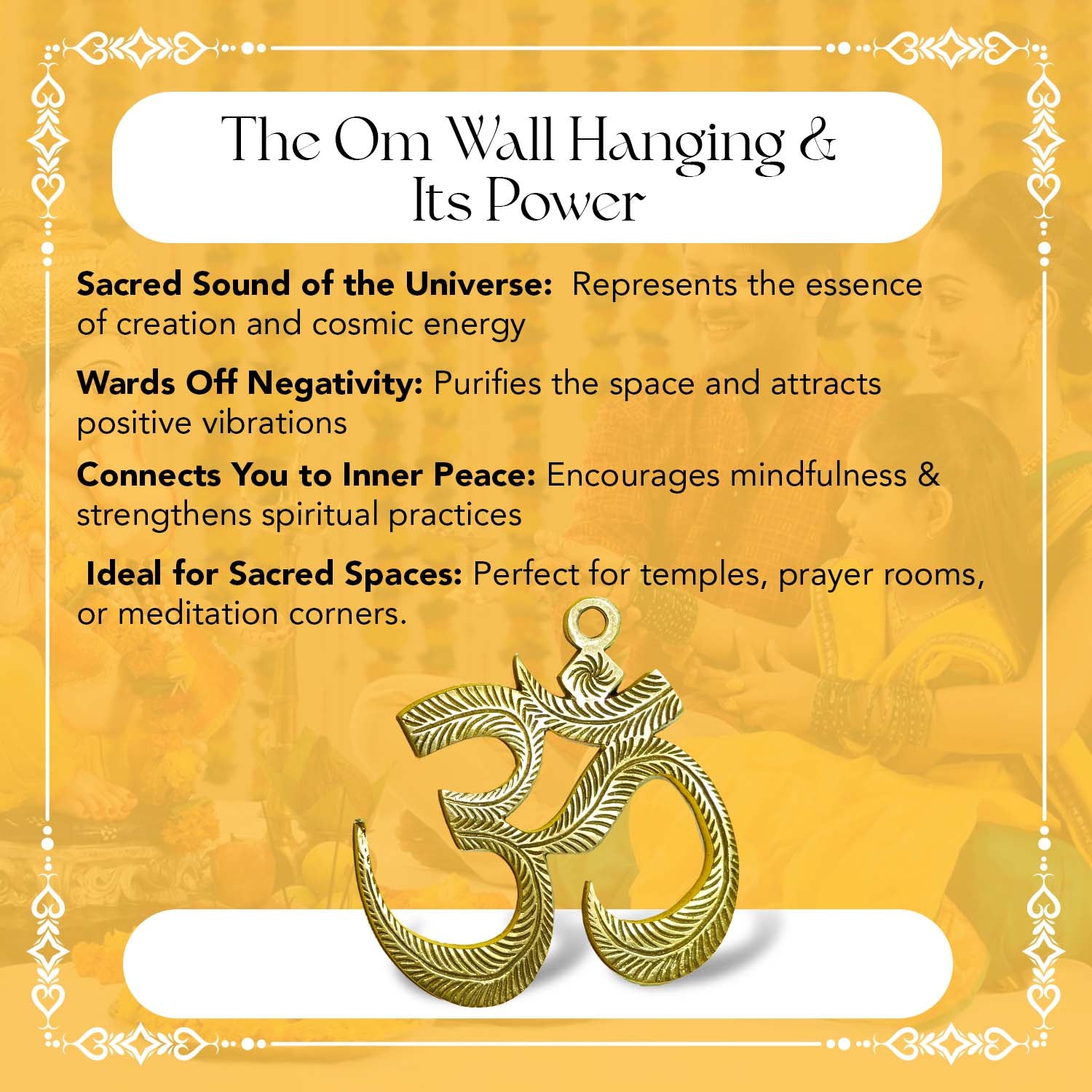 Brass Om Wall Hanging Yantra for Home Decor & Gifting
