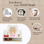 Metal Wall Mounted Temple for Pooja Room, Home Decor & Office Decor