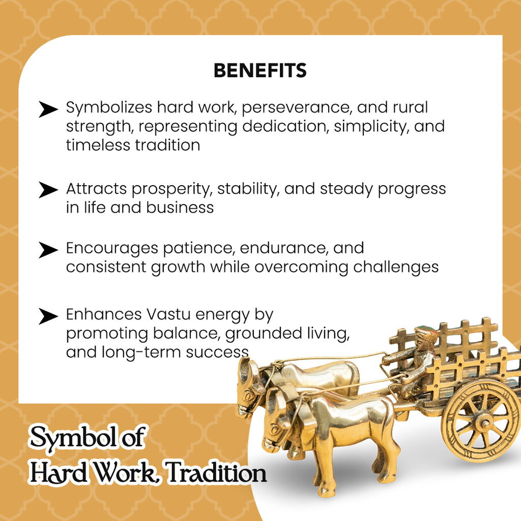 Brass Bullock Cart Showpiece with Gift Box for Housewarming, Wedding & Gifting