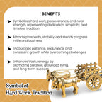 Brass Bullock Cart Showpiece with Gift Box for Housewarming, Wedding & Gifting