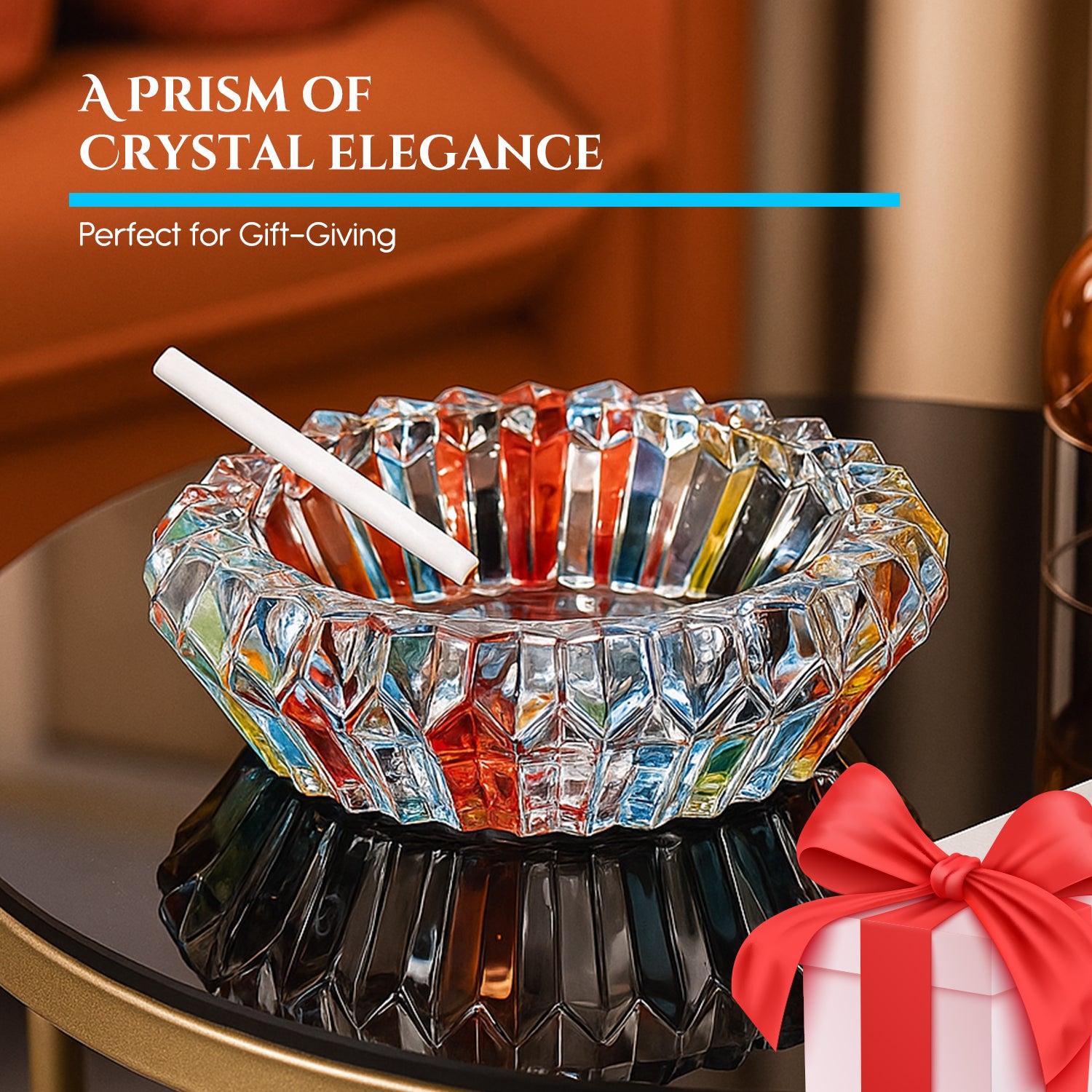 Glass Ashtray Bowl for Home Decor & Office Desk