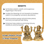 Brass Lakshmi Ganesh Idol with Gift Box for Housewarming, Wedding & Gifting