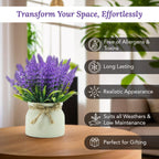 Lavender Artificial Flower with Pot for Home Decor, Office Table & Gifting