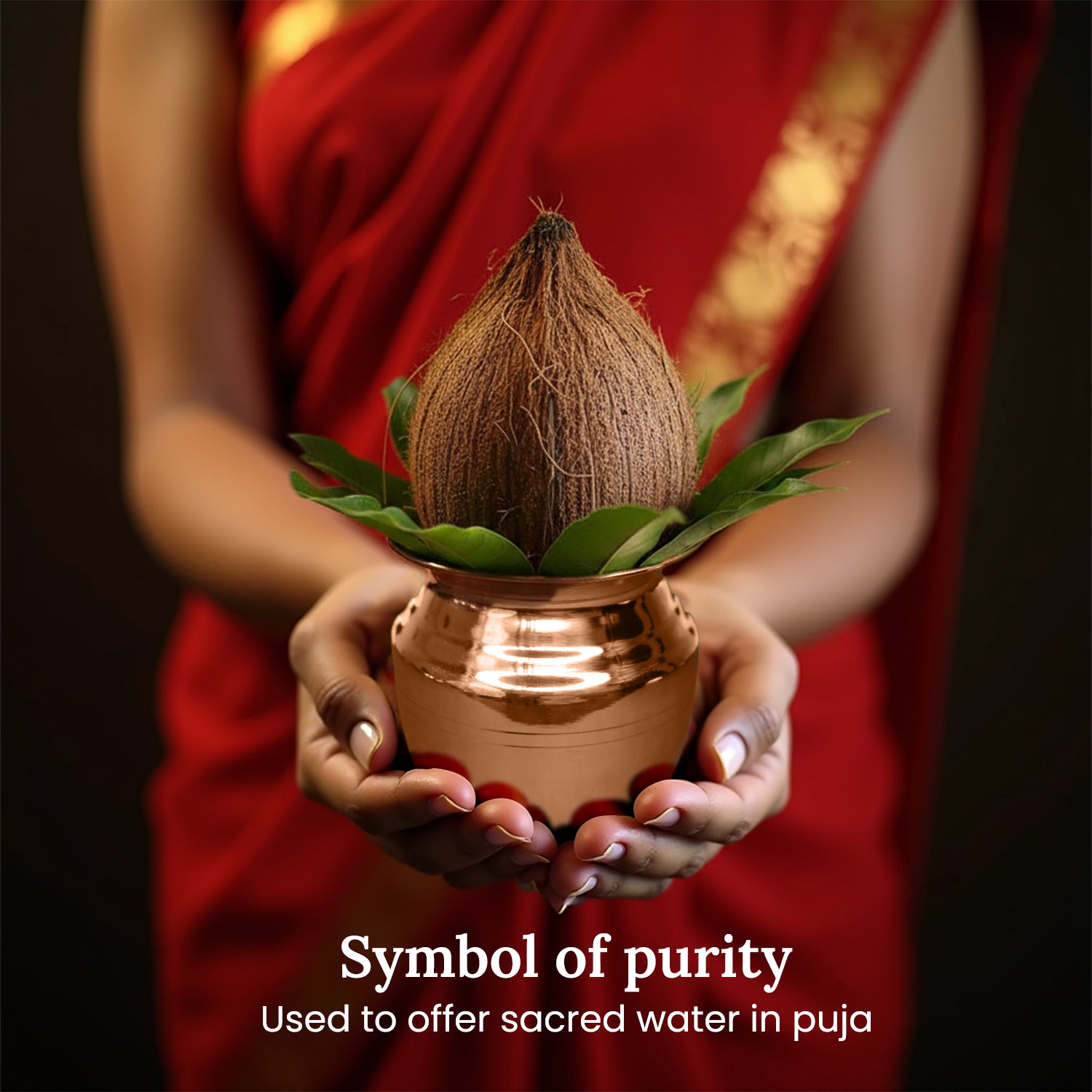 Pure Copper Kalash for Pooja, Temple Use & Gifting