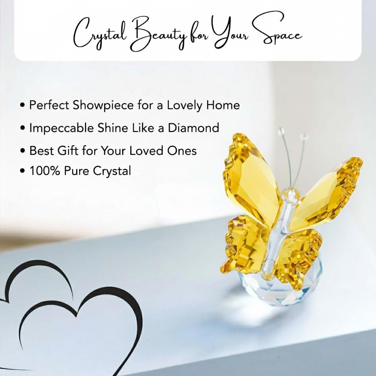 Crystal Butterfly Showpiece for Office & Home Decor