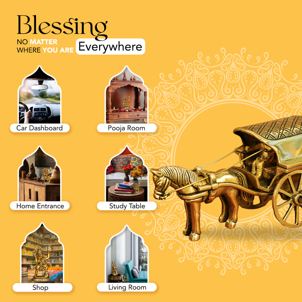 Brass Bullock Cart Showpiece for Home Decor, Office Decor & Gifting