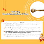 Brass Hanuman Ji Gada with Jai Shree Ram Engraving for Pooja & Car Dashboard