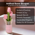 Artificial Tulip Flower with Pot for Home Decor & Gifting