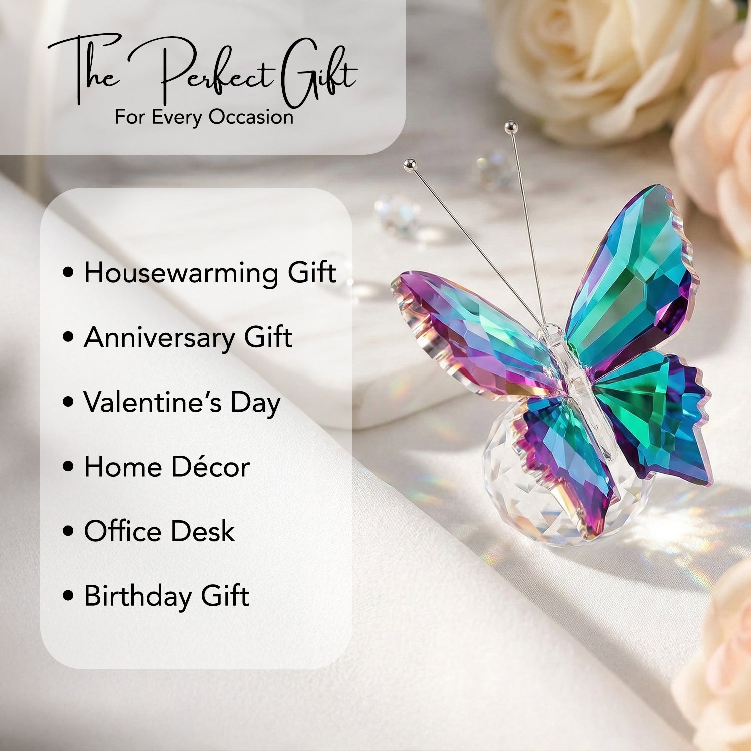 Crystal Butterfly Showpiece for Office & Home Decor