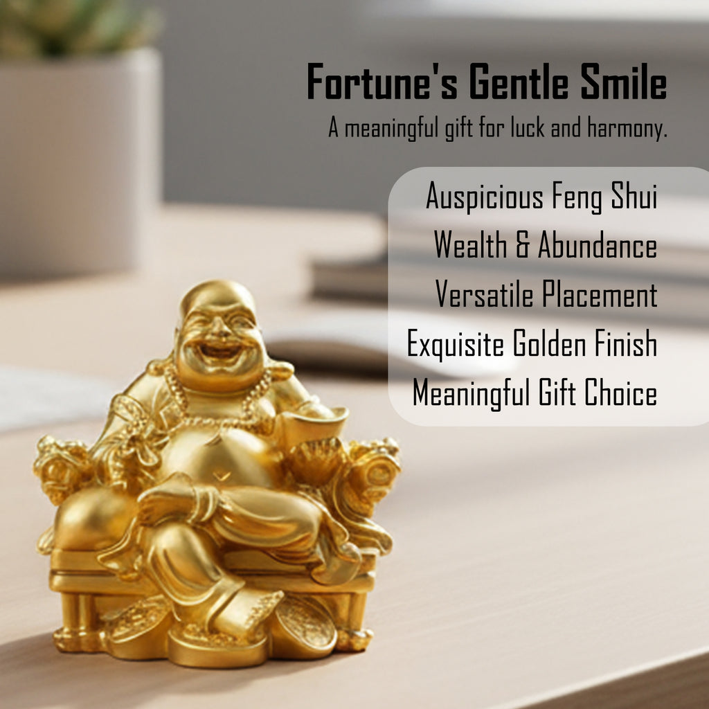 Laughing Buddha Showpiece for Home Decor, Vastu Office Desk & Gifting