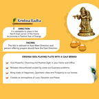 Brass Radha Krishna Idol (Size: 8 cm) for Pooja Room, Home Decor & Spiritual Gifting