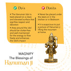 Brass Hanuman Idol for Home Puja, Office Desk & Car Dashboard