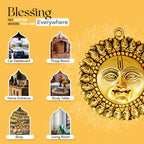 Pure Brass Sun Face Wall Hanging Idol for Vastu  & Home Decor