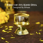Brass Ghee Diya with Glass Cover for Puja & Home Decor
