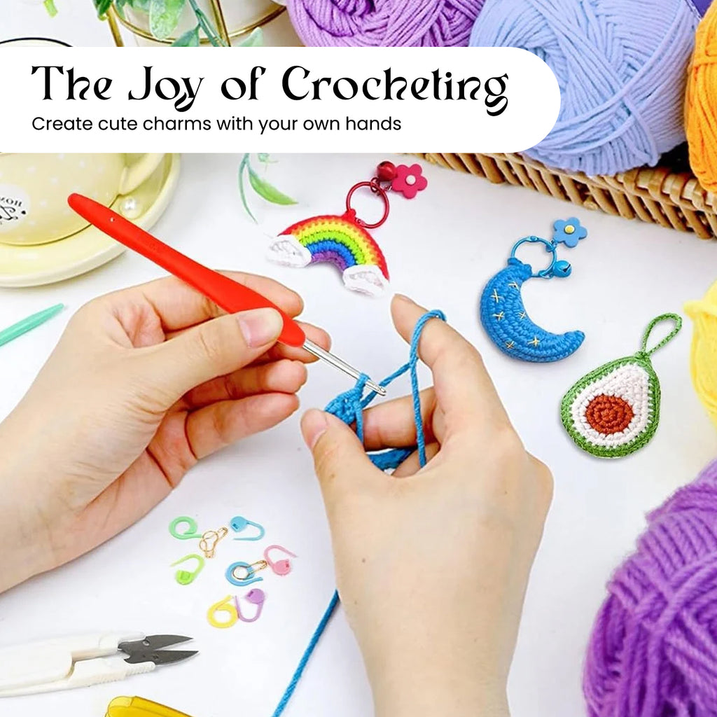 Crochet Beginner Kit with Hooks, Needles & Tools for DIY Craft Learning