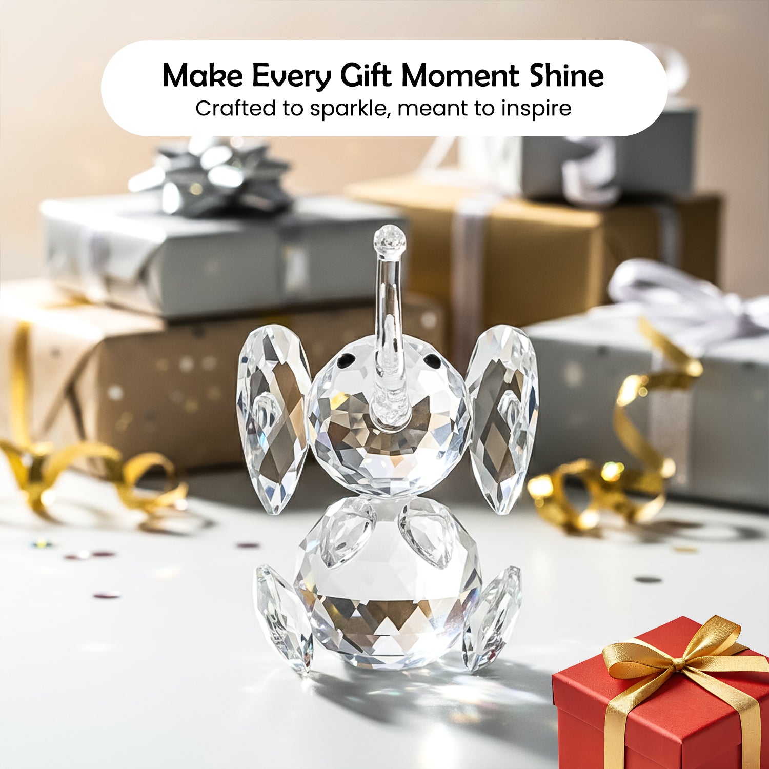 Crystal Elephant Showpiece for Home Decor & Office Decor