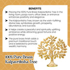 Brass Kalpavriksha Tree of Life Showpiece with Velvet Gift Box for Housewarming, Wedding & Gifting