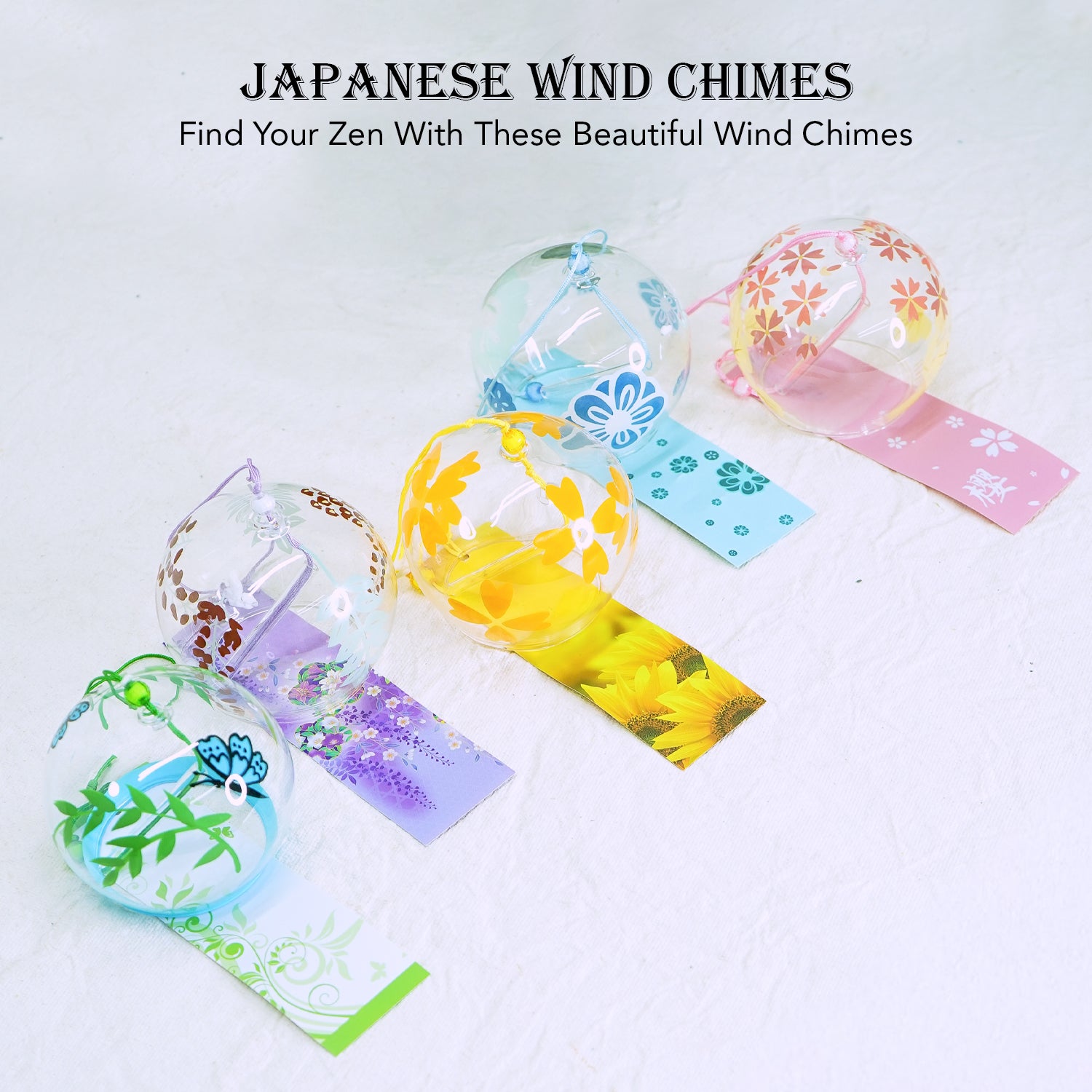 Glass Japanese Wind Chime for Home Decor & Living Room Decoration