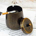 Metal Ashtray with Lid for Office & Home Decor