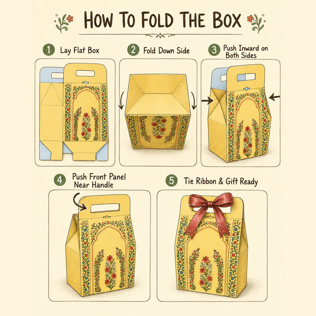 Traditional Multipurpose Foldable Gift Hamper Box Set of 2 (20.5 x 10 x 31 cm)