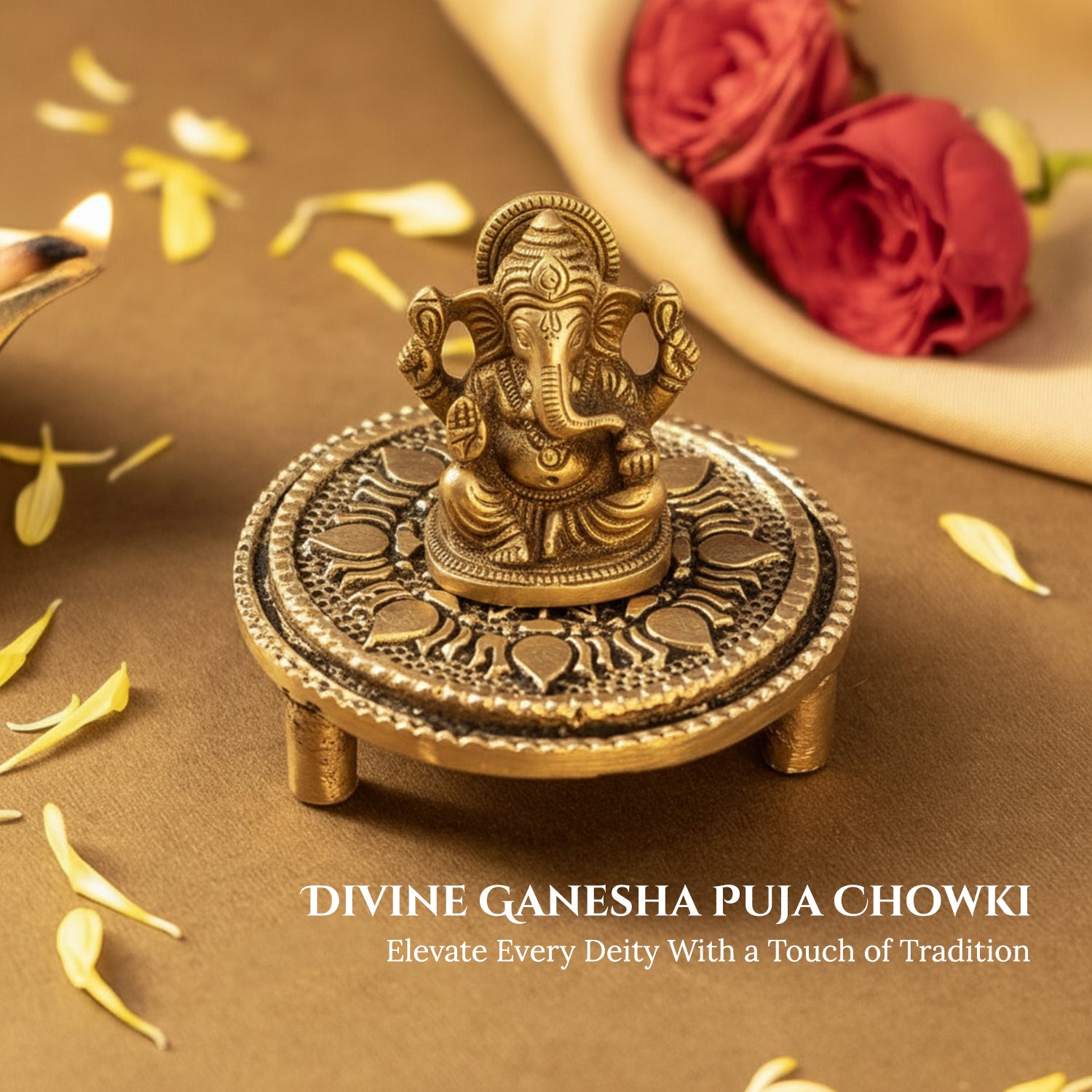 Brass Chowki for God Idols & Puja Decoration
