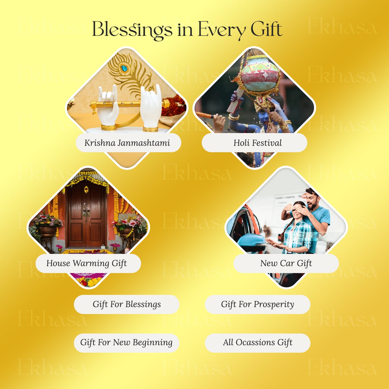 Resin Lord Krishna Hands with Flute Idol for Home Decor & Gifting (Large)