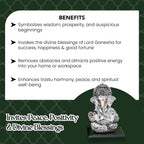 999 Silver Plated Ganesh Idol with Green Velvet Gift Box for Vastu , Housewarming & Wedding Gift