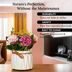 Ceramic Chrysanthemum Artificial Flower Vase for Home Decor & Table Decoration