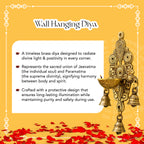 Brass Wall Hanging Diya with Bells for Home Decor & Pooja